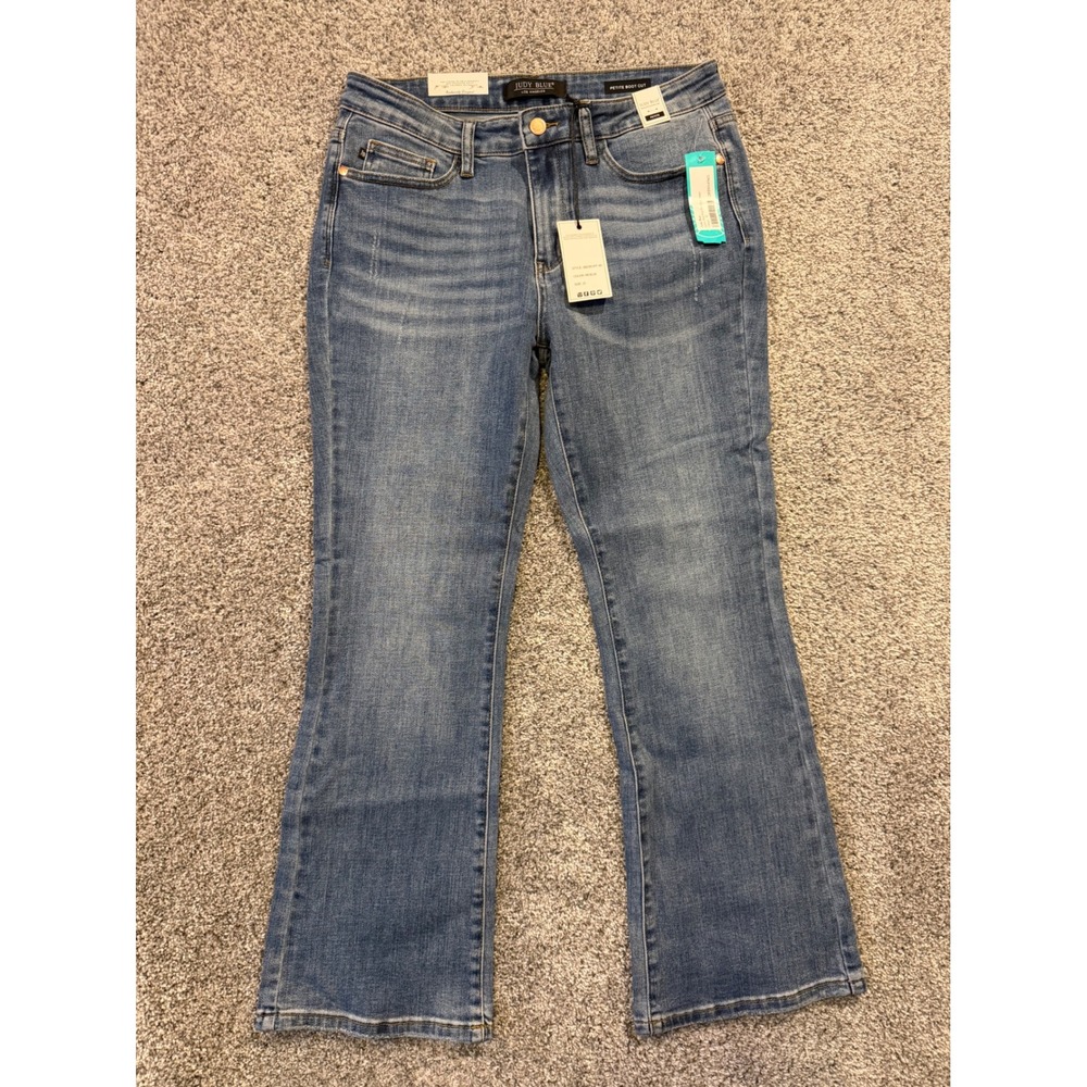Judy Blue Jeans Womens 31 Blue Lynn Mid Rise Petite Bootcut JB82350-SFP MD Denim